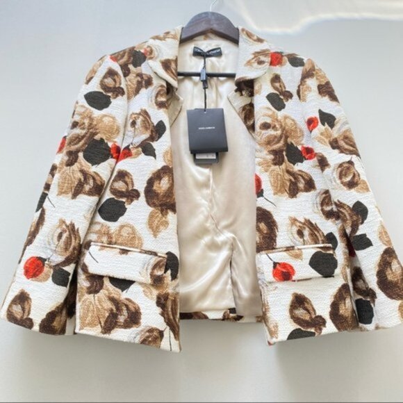 NWT Dolce & Gabbana Floral Print Jacket Size 46 - Picture 3 of 7